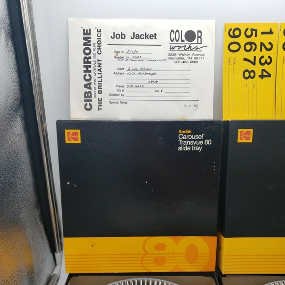 2 Genuine Vintage‎ Kodak Carousel Transvue 80 Slide Trays In Box w/ Slide sheets - Picture 2 of 12